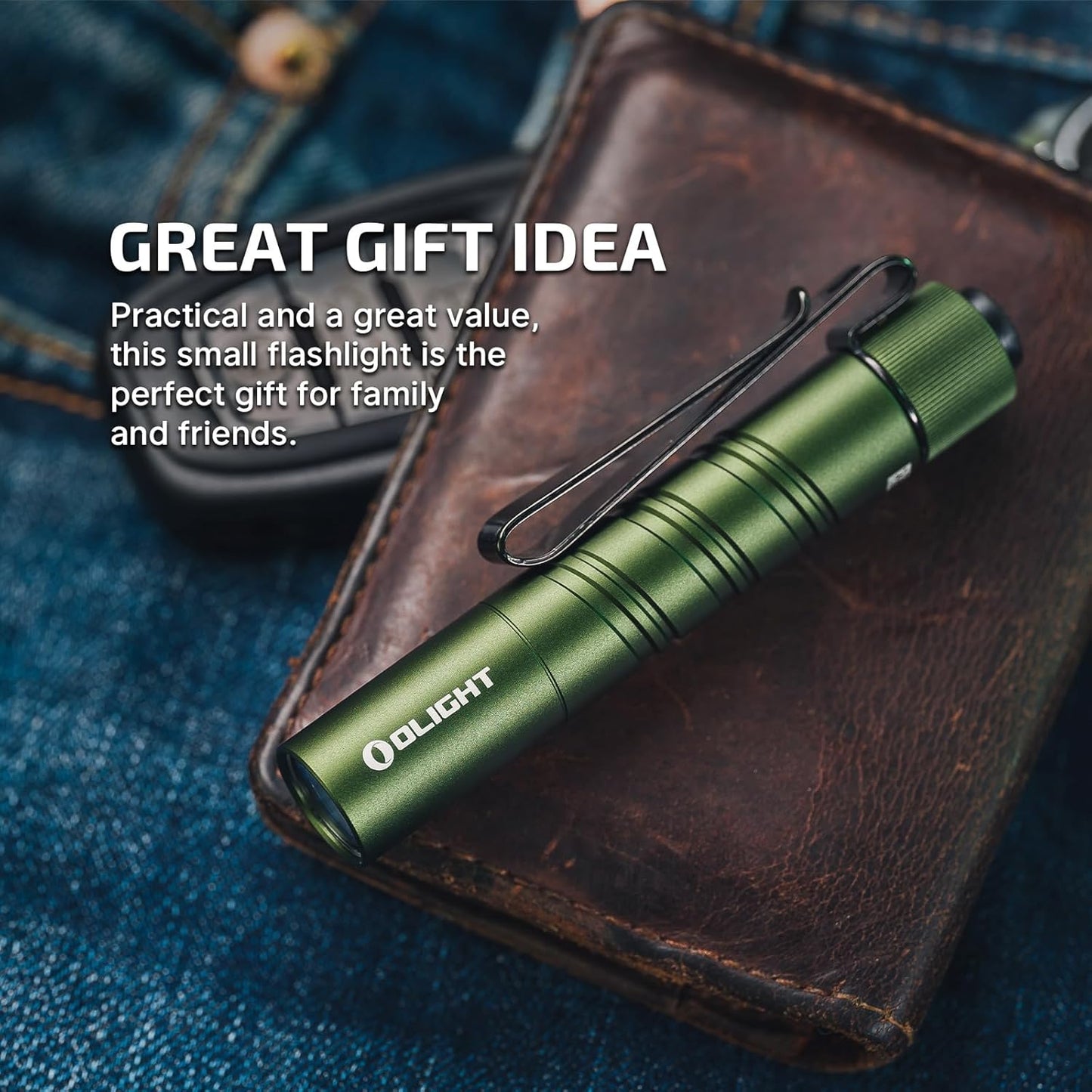 OLIGHT I3T 2 EOS Cep EDC El Feneri, 200 Lümen Kompakt Parlak El Fenerleri, AAA Pil ile Çift Çıkışlı Kuyruk Anahtarı ve Kamp ve Yürüyüş İçin Çift Yönlü Cep Klipsi (OD Yeşil)