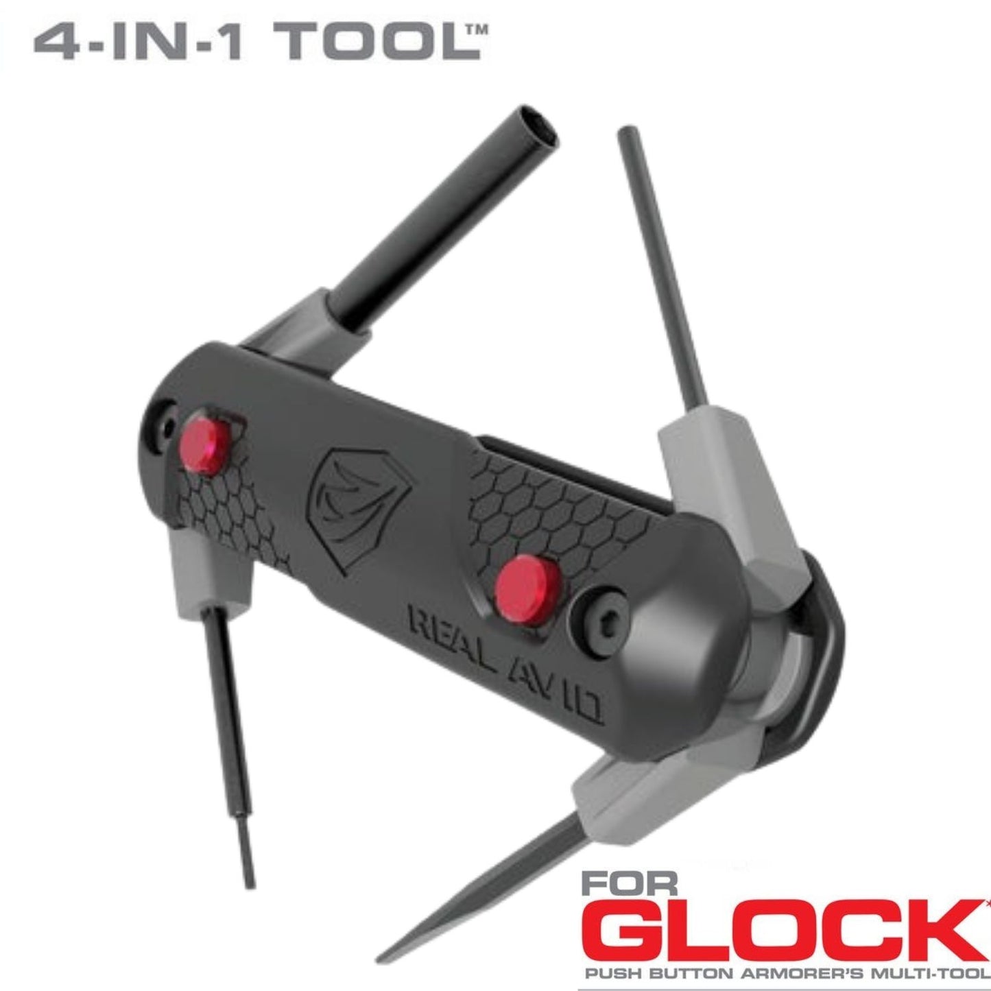 REAL AVID 4-In-1 Tool™ For Glock Push Buton specific tools.