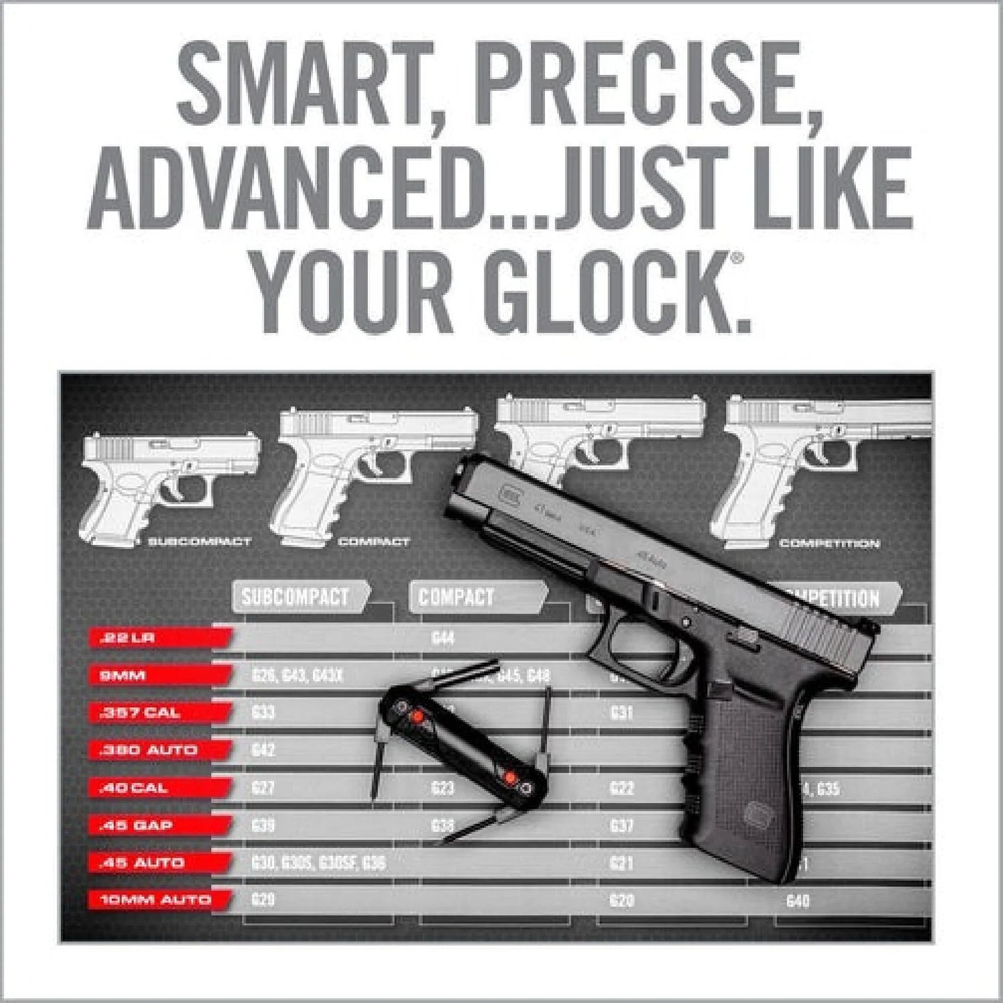 REAL AVID 4-In-1 Tool™ For Glock Push Buton specific tools.