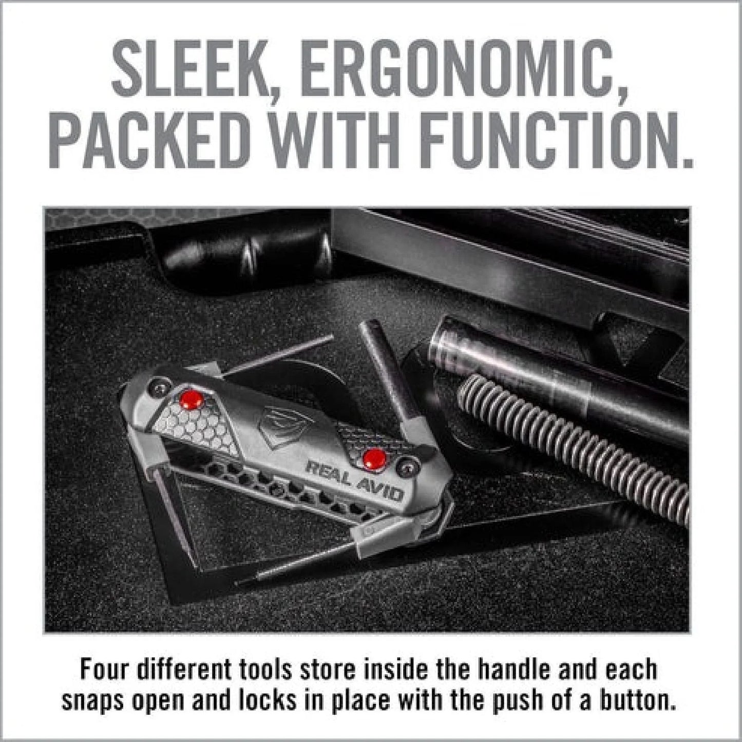 REAL AVID 4-In-1 Tool™ For Glock Push Buton specific tools.