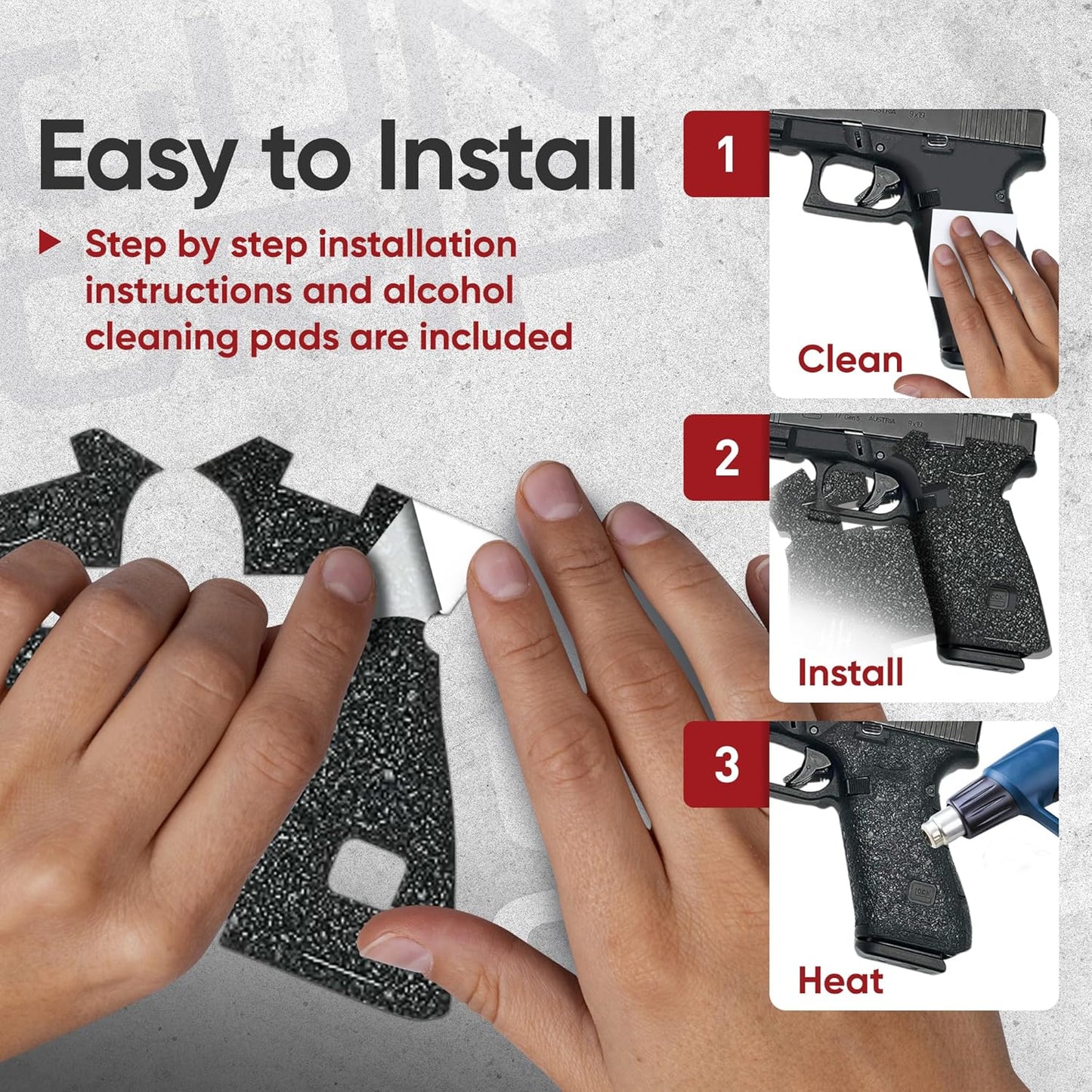 HANDLEITGRIPS Glock 17, 22, 34, 35 Gen 5 Uyumlu KABZA KAPLAMA