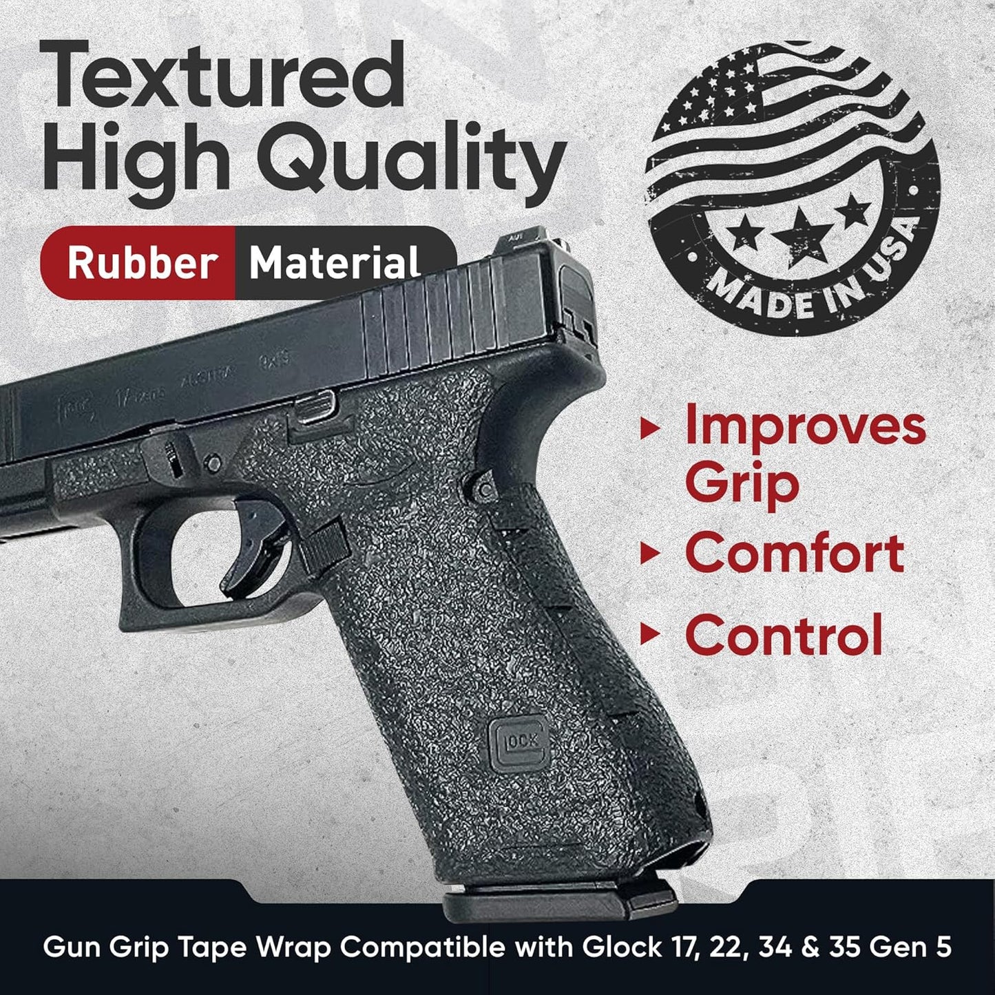 HANDLEITGRIPS Glock 17, 22, 34, 35 Gen 5 Uyumlu KABZA KAPLAMA