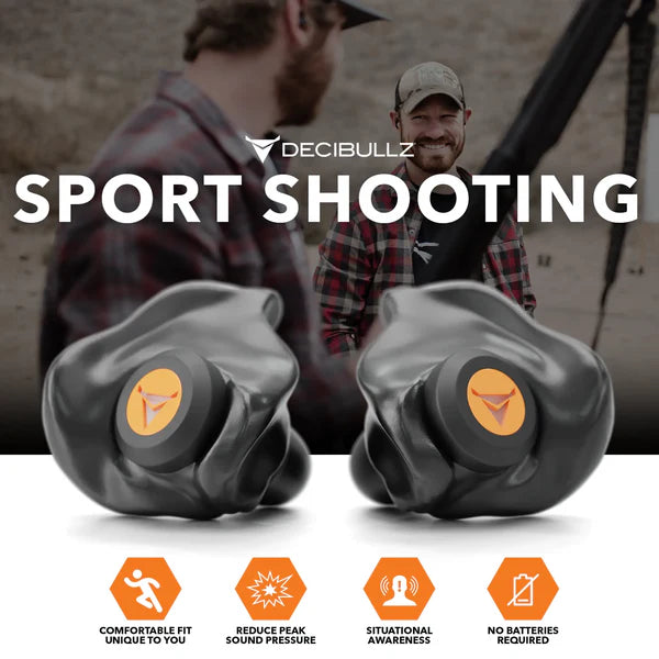 DECIBULLZ Custom Molded Percussive Shooting Filter Earplugs Kulak İçi Elektronik Atış Kulaklığı