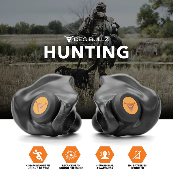 DECIBULLZ Custom Molded Percussive Shooting Filter Earplugs Kulak İçi Elektronik Atış Kulaklığı