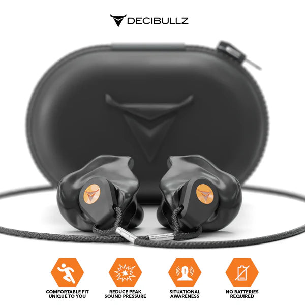 DECIBULLZ Custom Molded Percussive Shooting Filter Earplugs Kulak İçi Elektronik Atış Kulaklığı