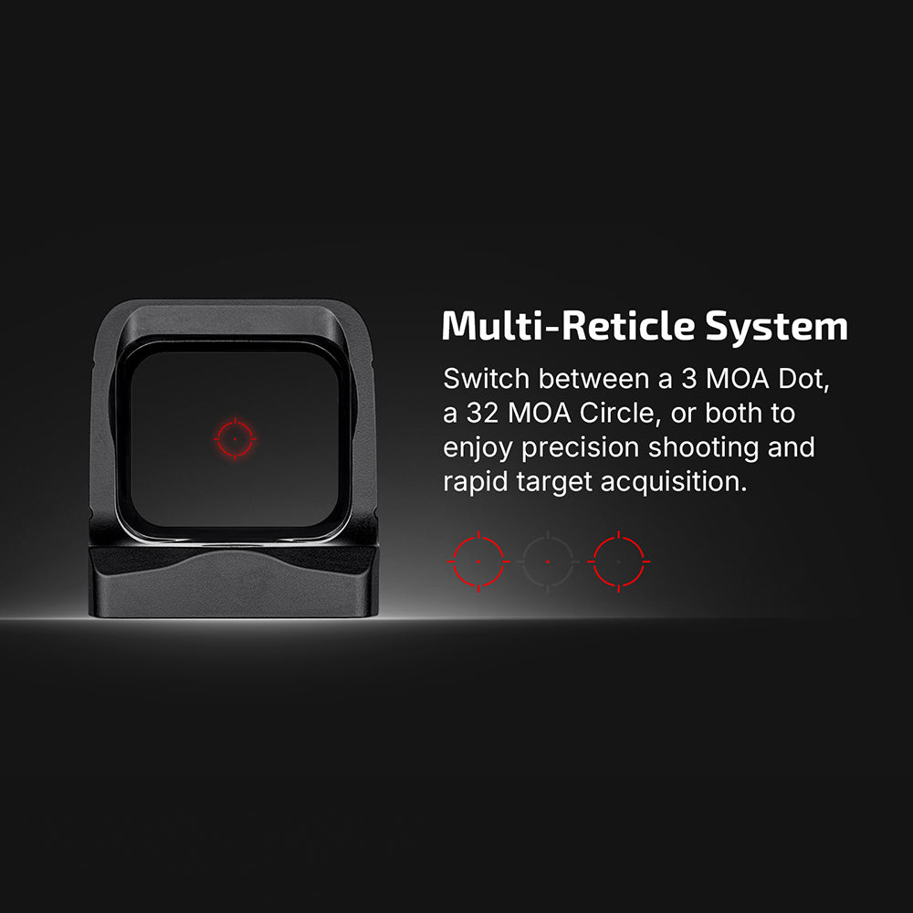 Olight Osight X Open Reflex Sight : Manyetik Şarj Kapağıyla 3 MOA Dot ve 32 MOA Circle Çoklu Retikül Sistemi